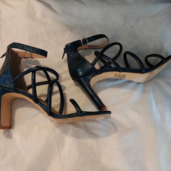 Bradshaw Caged Strappy Emerald Shimmer Green Heels 9 Sex in‎ the City Y2K - Picture 2 of 14